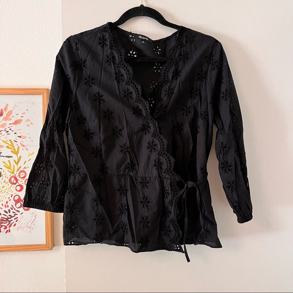 Madewell Eyelet Wrap Blouse